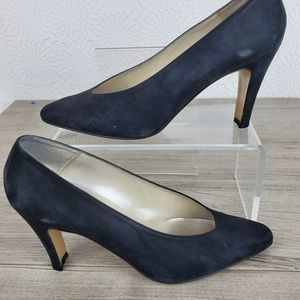 Proxy black suede heels